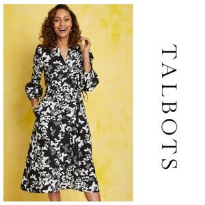 Talbots Dotted Butterflies Shirtdress Size 10
